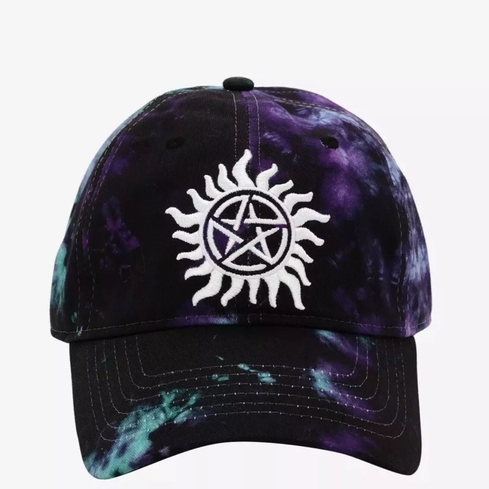 Supernatural Anti-Possession Symbol Galaxy Dad Cap Tie Dye Hat New Bioworld